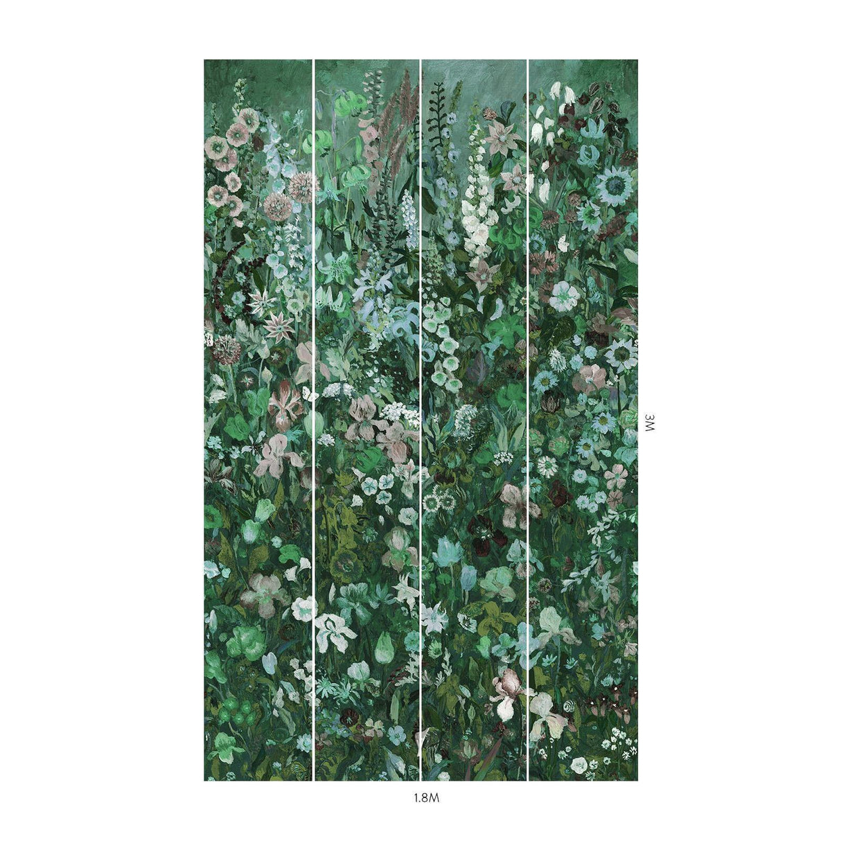 House of Hackney FLORIBUNDA MAGNA Wallpaper - Verde (9'10" - full height)
