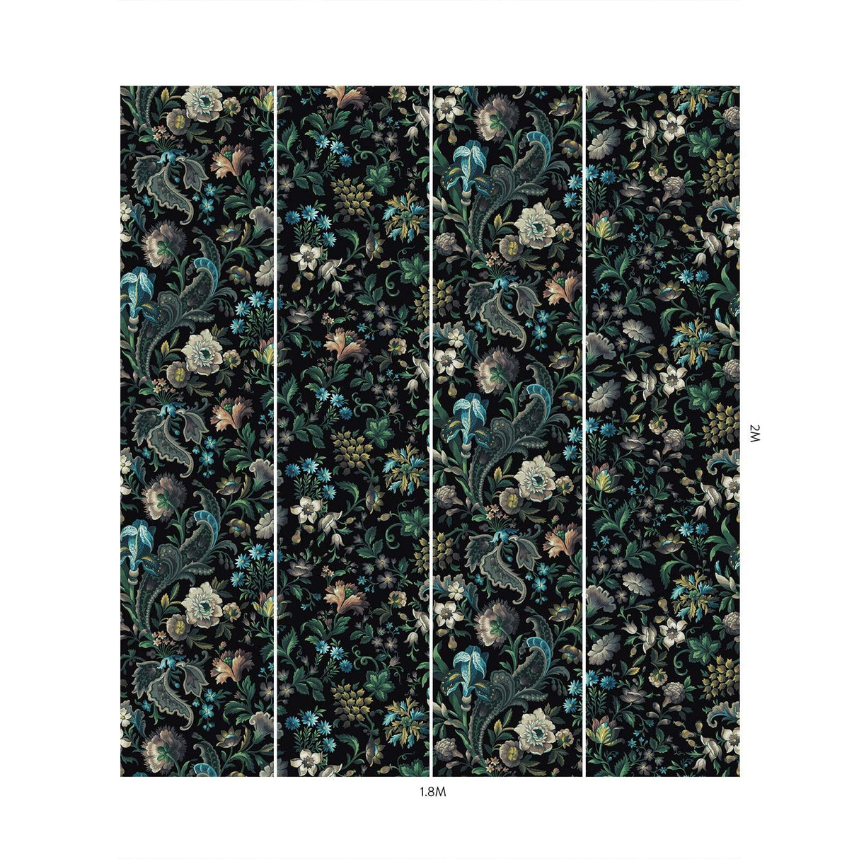 House of Hackney FLORIKA Wallpaper - Onyx (9'10" - full height)