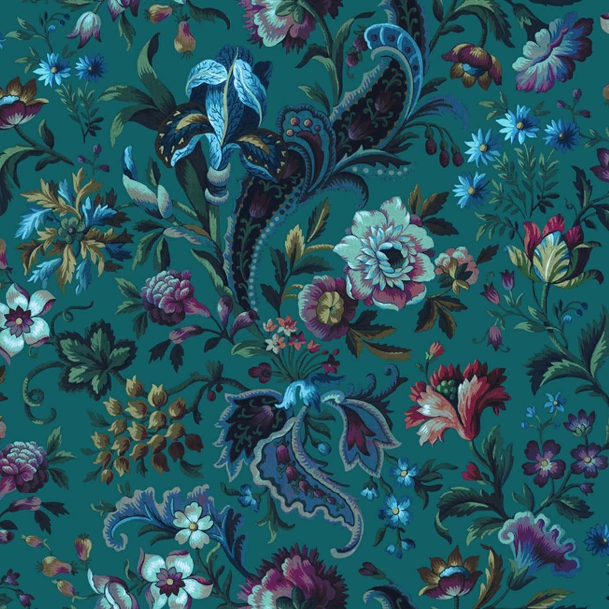 House of Hackney FLORIKA Wallpaper - Petrol (9'10" - full height)