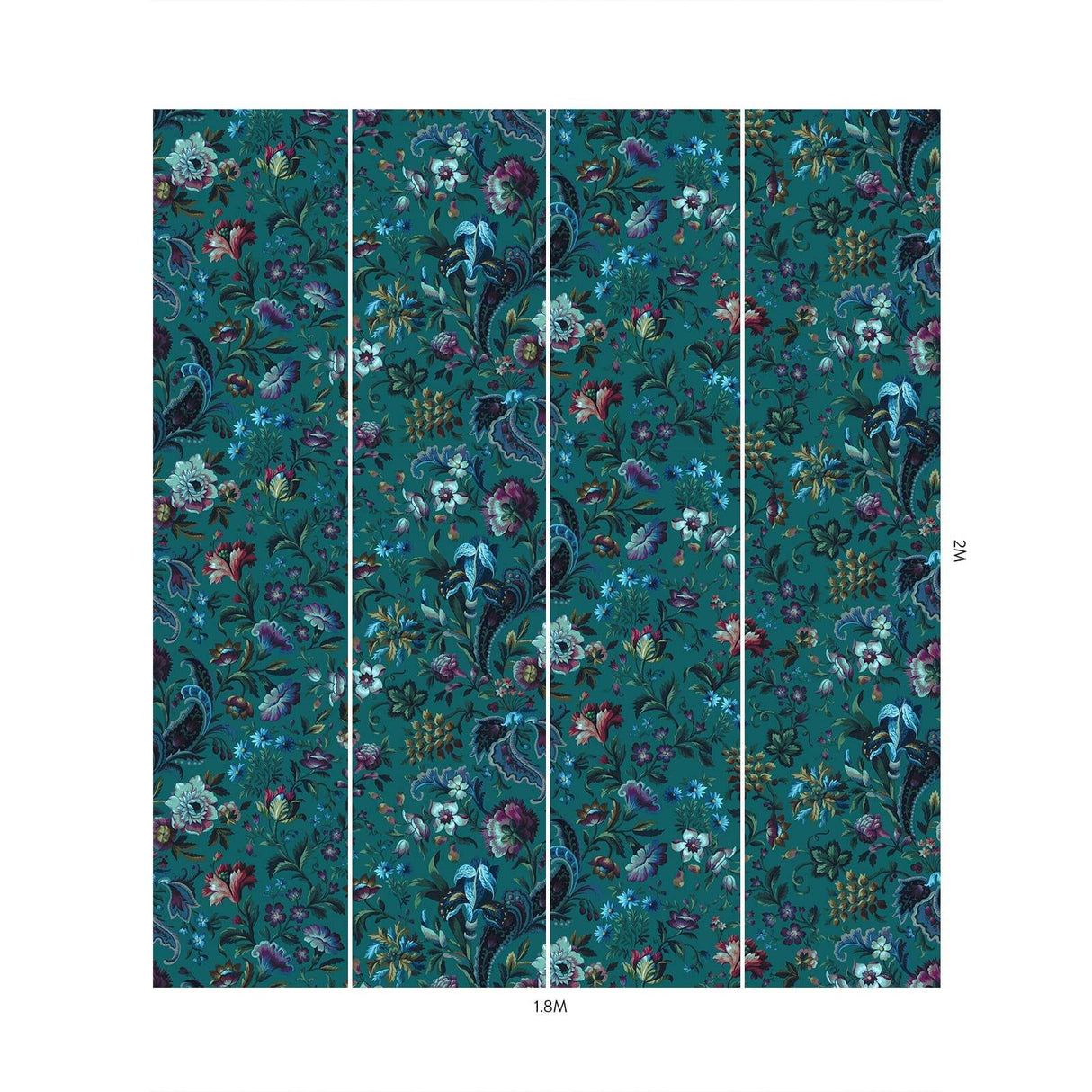 House of Hackney FLORIKA Wallpaper - Petrol (9'10" - full height)