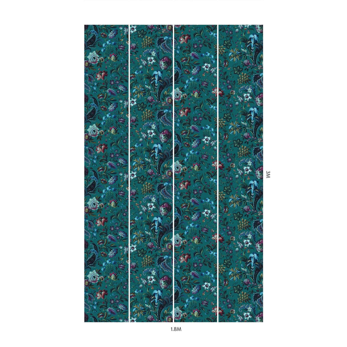 House of Hackney FLORIKA Wallpaper - Petrol (9'10" - full height)