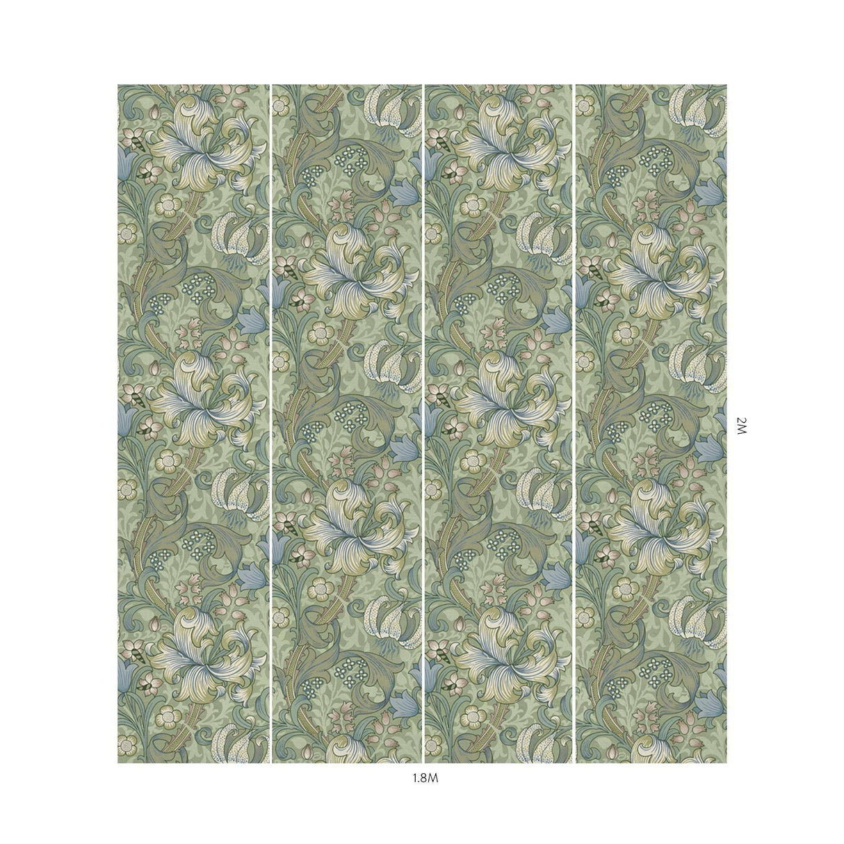 House of Hackney GOLDEN LILY Wallpaper - Apple (9'10" - full height)