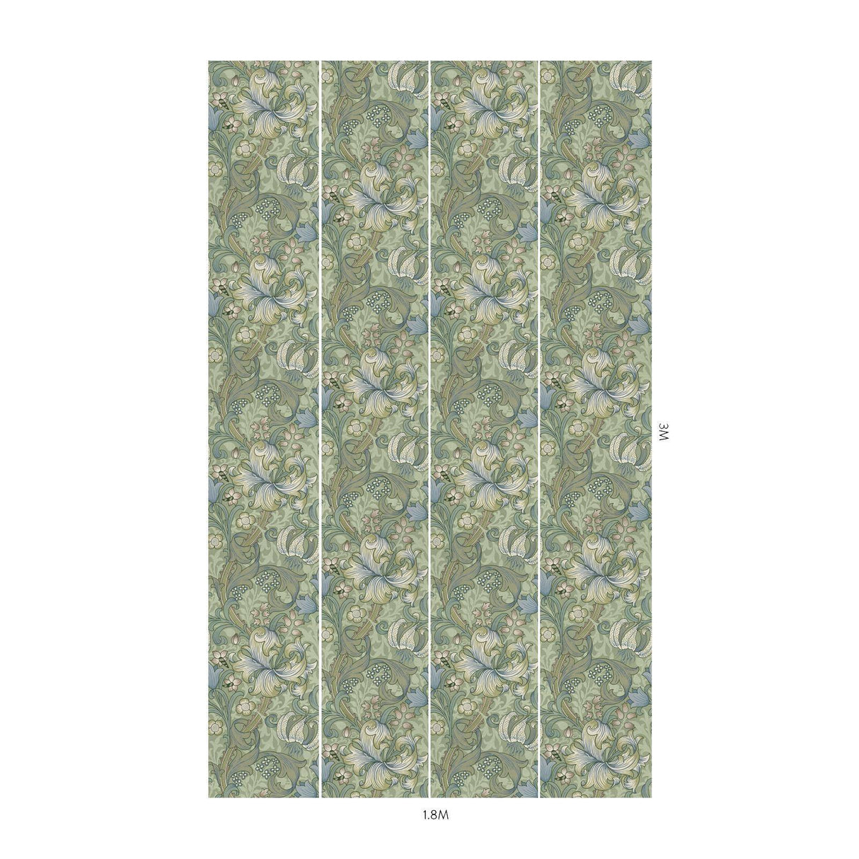 House of Hackney GOLDEN LILY Wallpaper - Apple (9'10" - full height)