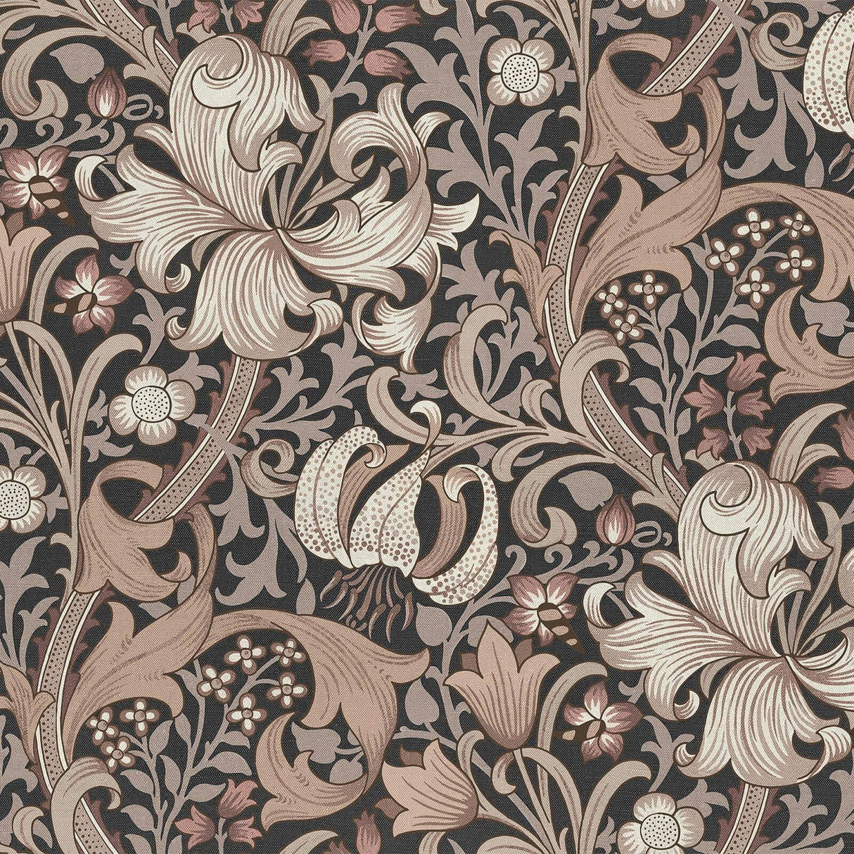 House of Hackney GOLDEN LILY Wallpaper - Black (9'10" - full height)