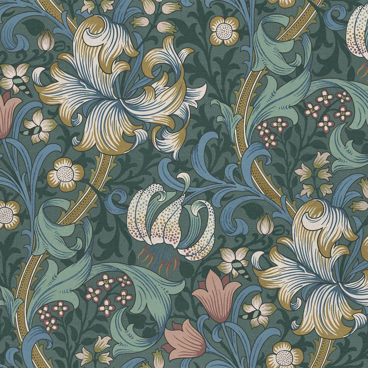 House of Hackney GOLDEN LILY Wallpaper - Euphorbia (9'10" - full height)