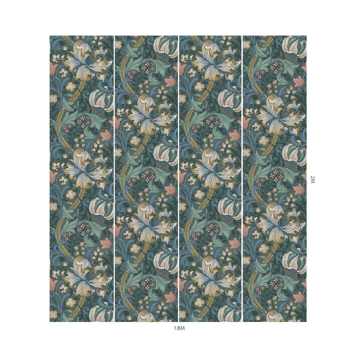 House of Hackney GOLDEN LILY Wallpaper - Euphorbia (9'10" - full height)