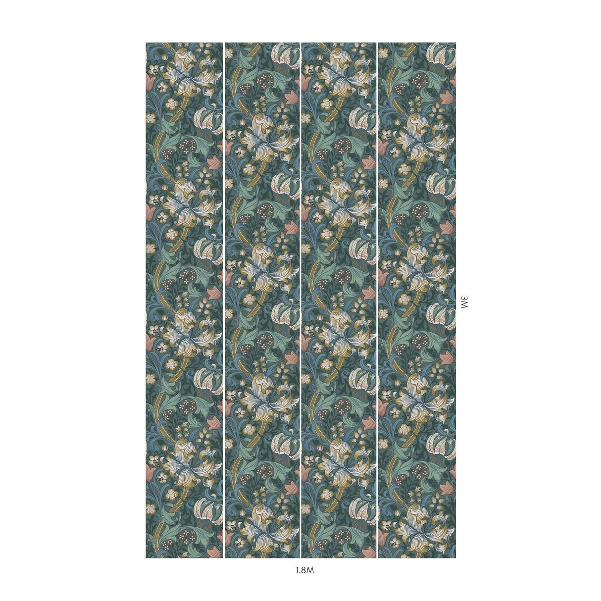 House of Hackney GOLDEN LILY Wallpaper - Euphorbia (9'10" - full height)