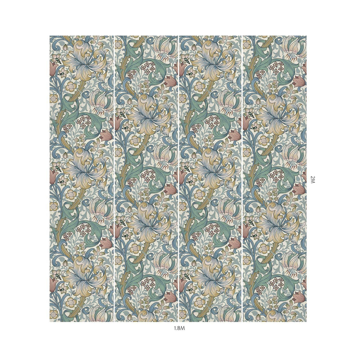 House of Hackney GOLDEN LILY Wallpaper - Moonstone (9'10" - full height)