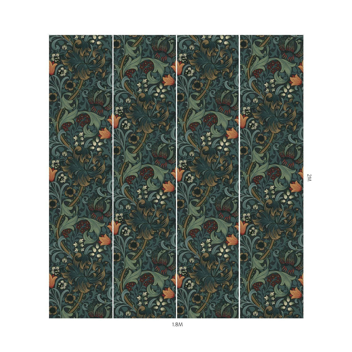 House of Hackney GOLDEN LILY Wallpaper - Midnight (9'10" - full height)