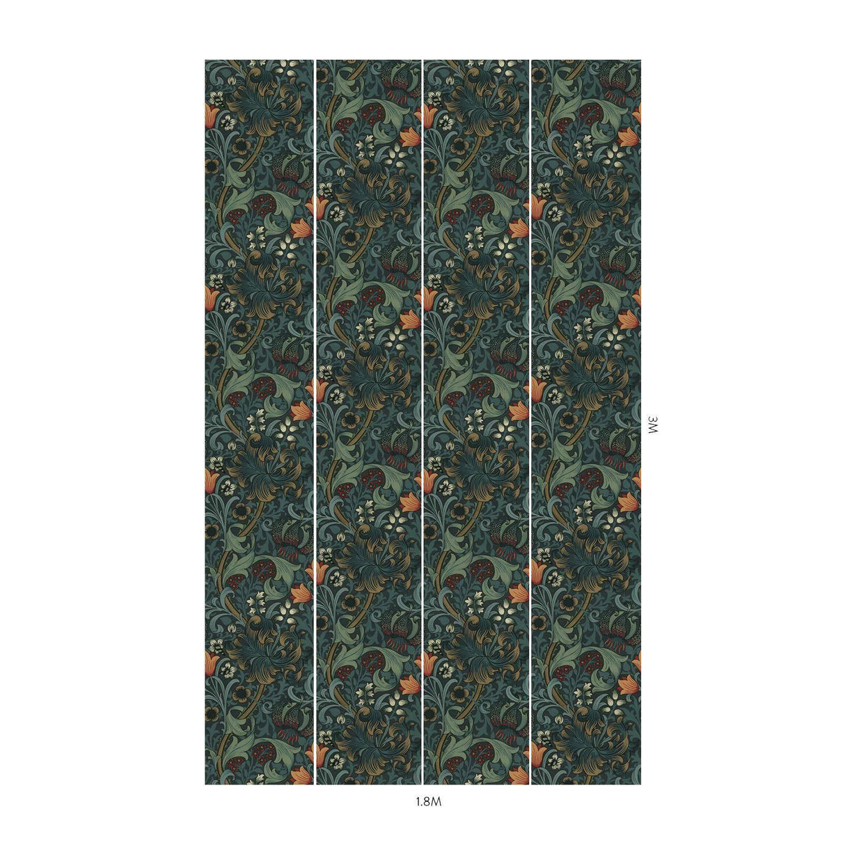 House of Hackney GOLDEN LILY Wallpaper - Midnight (9'10" - full height)