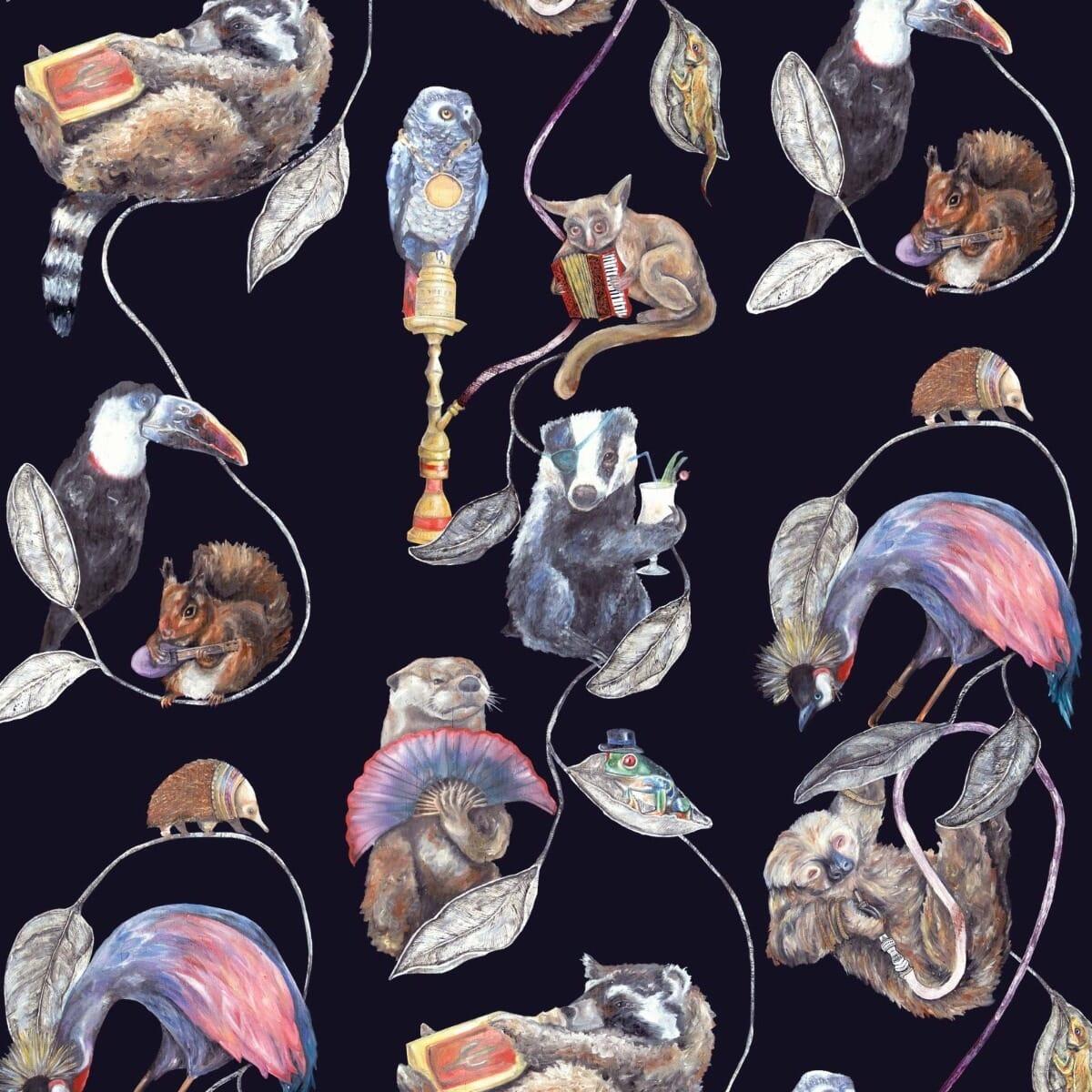House of Hackney HACKNEY EMPIRE Wallpaper - Midnight (9'10" - full height)