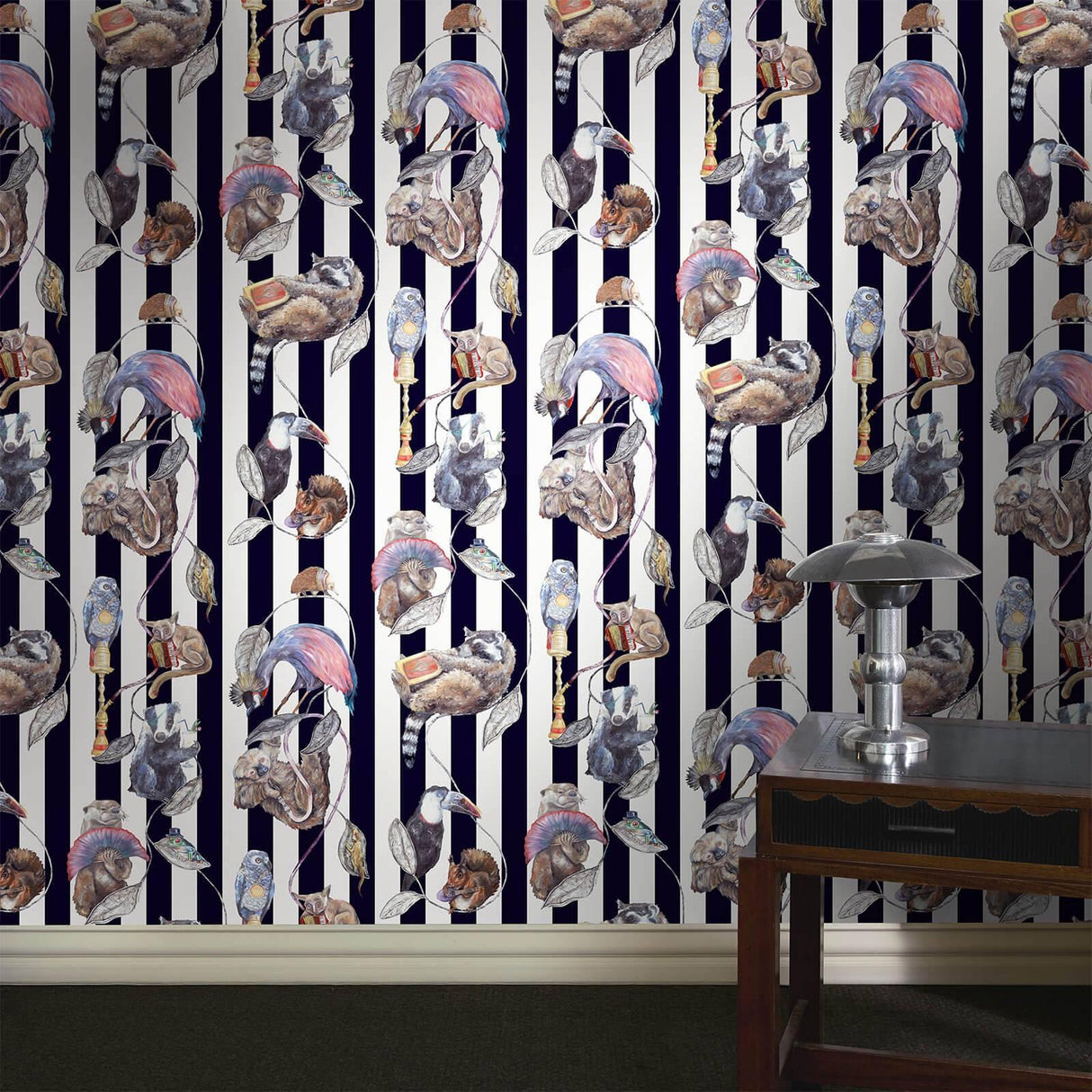 House of Hackney HACKNEY EMPIRE Wallpaper - Midnight Stripe (9'10" - full height)