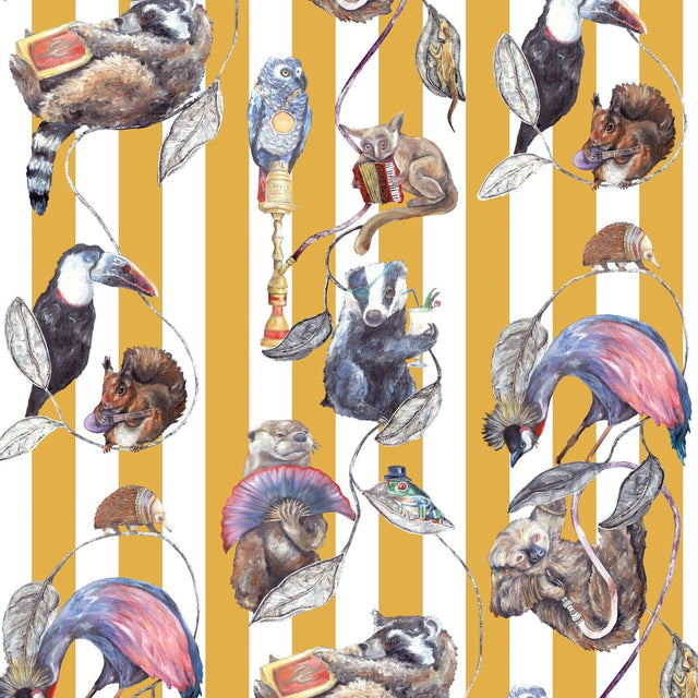 House of Hackney HACKNEY EMPIRE Wallpaper - Ochre Stripe (9'10" - full height)