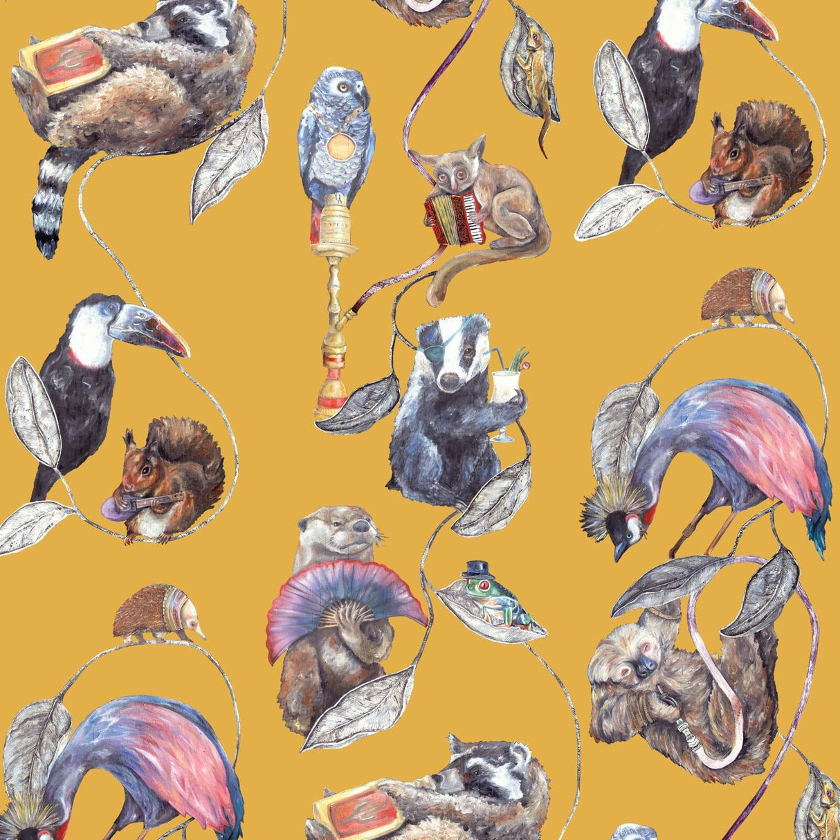 House of Hackney HACKNEY EMPIRE Wallpaper - Ochre (9'10" - full height)