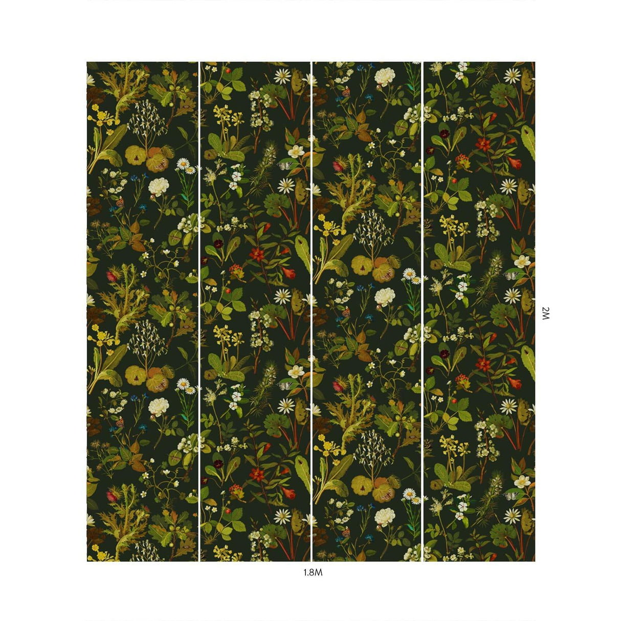 House of Hackney HERBARIUM Wallpaper - Forest Green-Spruce (9'10" - full height)