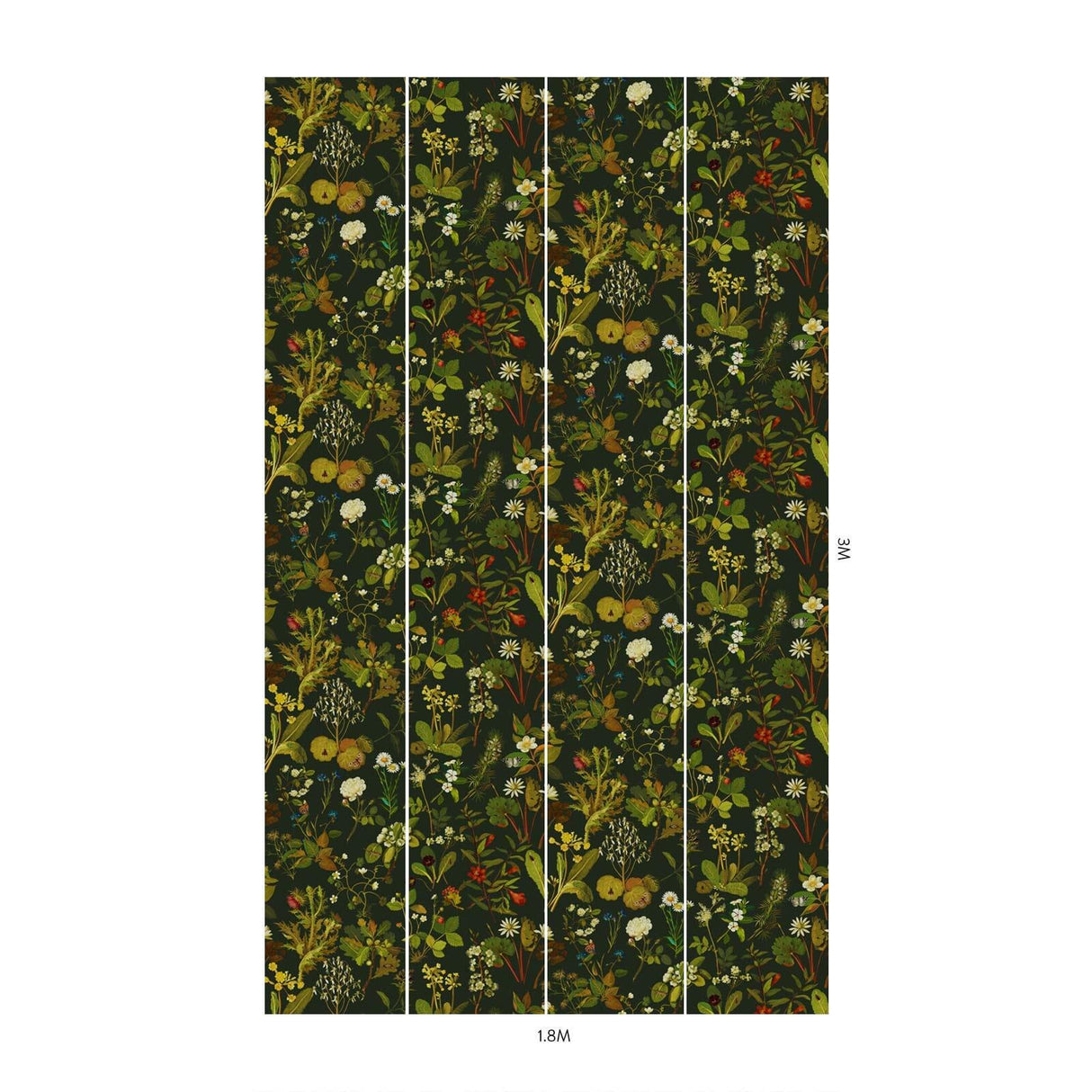 House of Hackney HERBARIUM Wallpaper - Forest Green-Spruce (9'10" - full height)