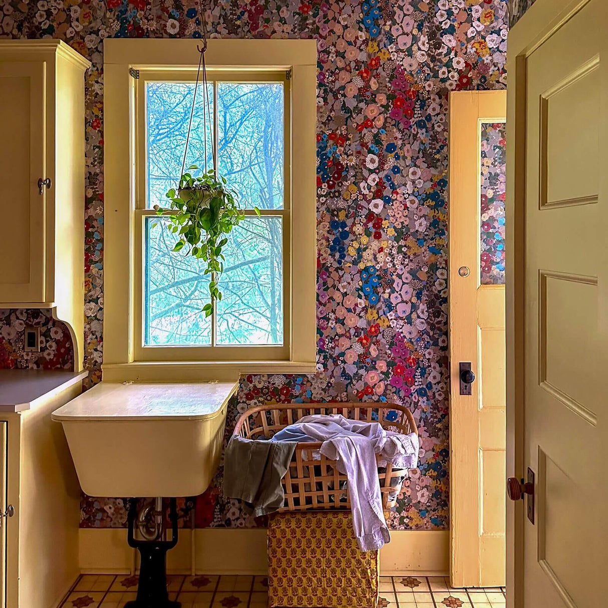 House of Hackney HOLLYHOCKS Wallpaper - Autumn (9'10" - full height)