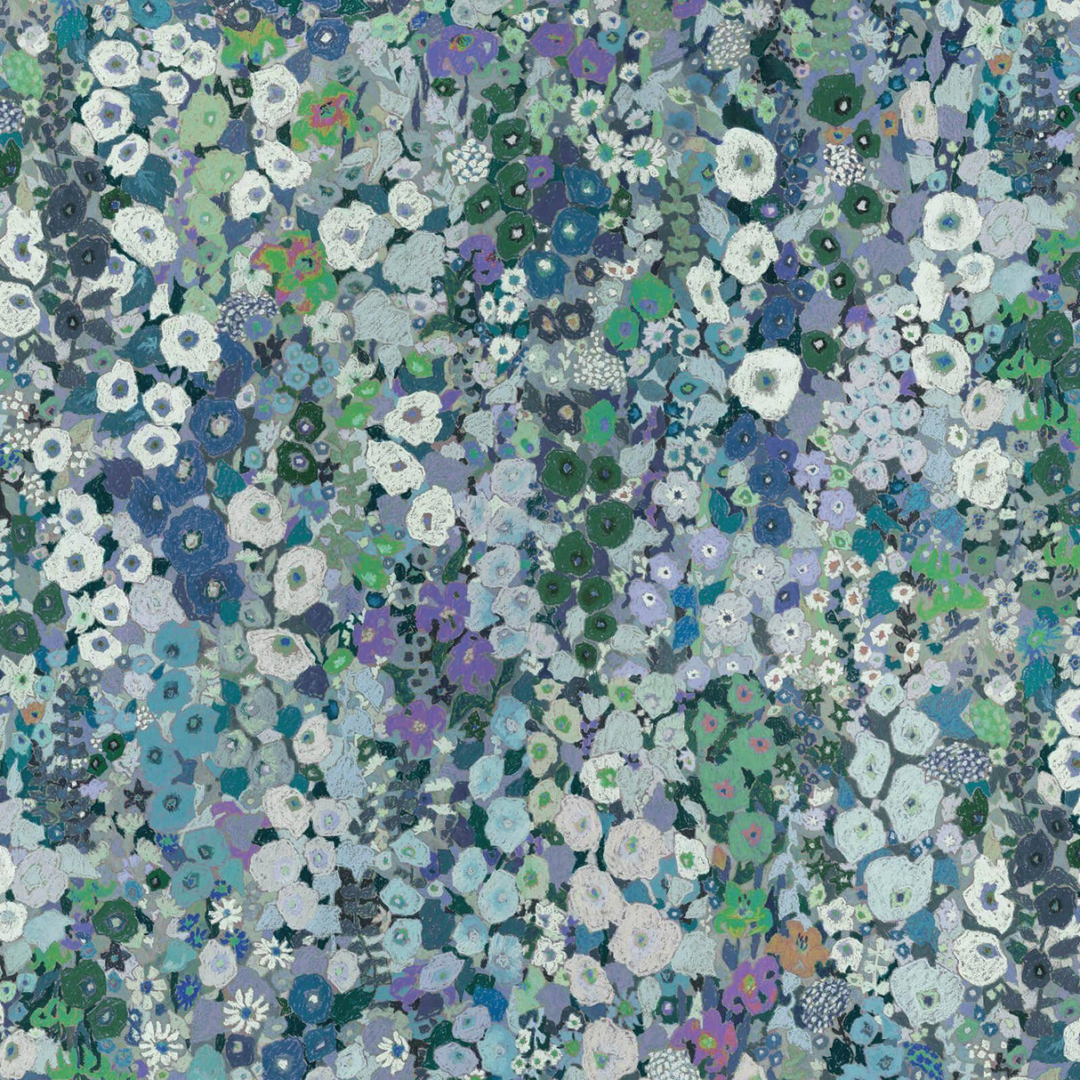 House of Hackney HOLLYHOCKS Wallpaper - Dew (9'10" - full height)