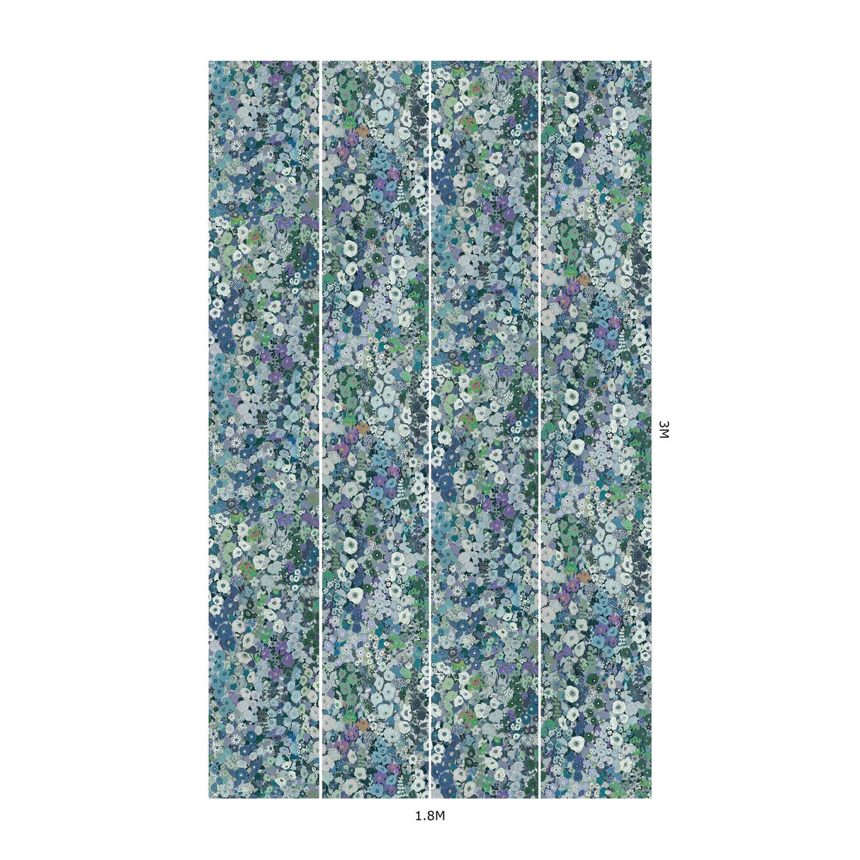 House of Hackney HOLLYHOCKS Wallpaper - Dew (9'10" - full height)