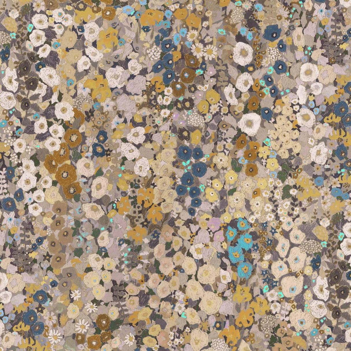 House of Hackney HOLLYHOCKS Wallpaper - Flax (9'10" - full height)