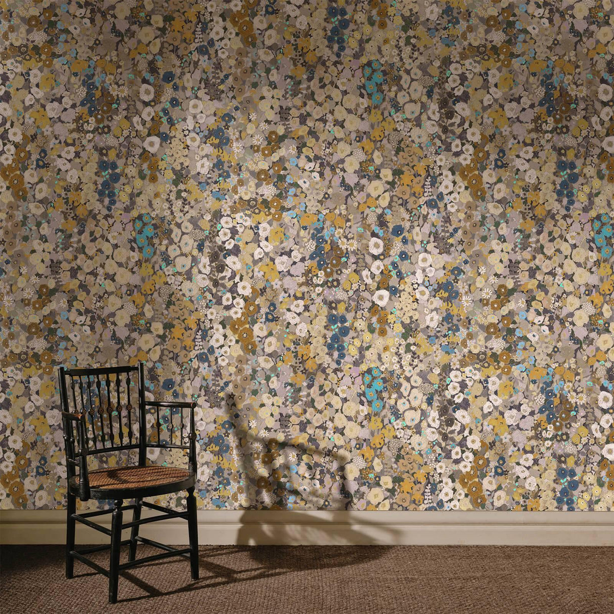 House of Hackney HOLLYHOCKS Wallpaper - Flax (9'10" - full height)