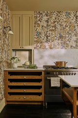 House of Hackney HOLLYHOCKS Wallpaper - Flax (9'10" - full height)