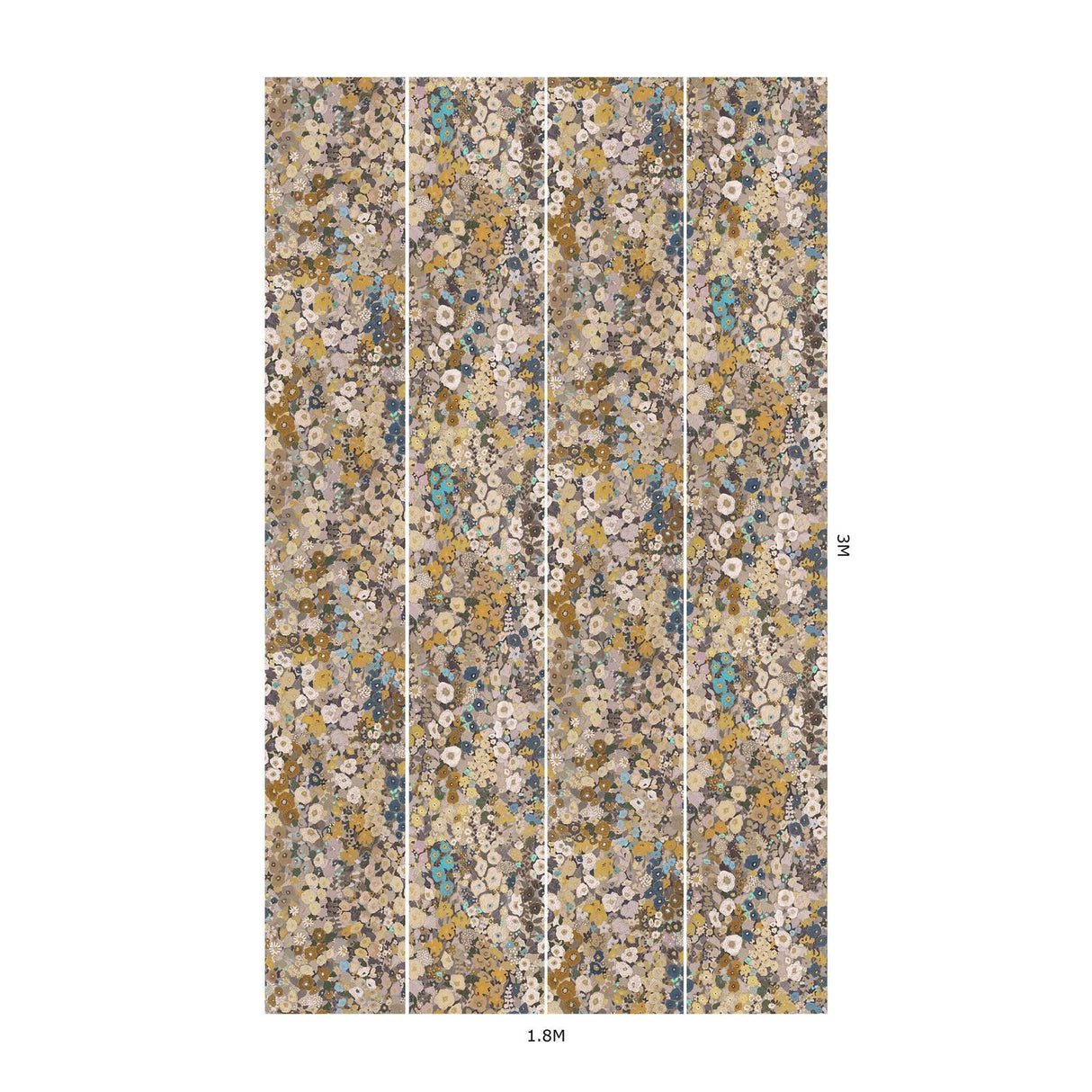 House of Hackney HOLLYHOCKS Wallpaper - Flax (9'10" - full height)