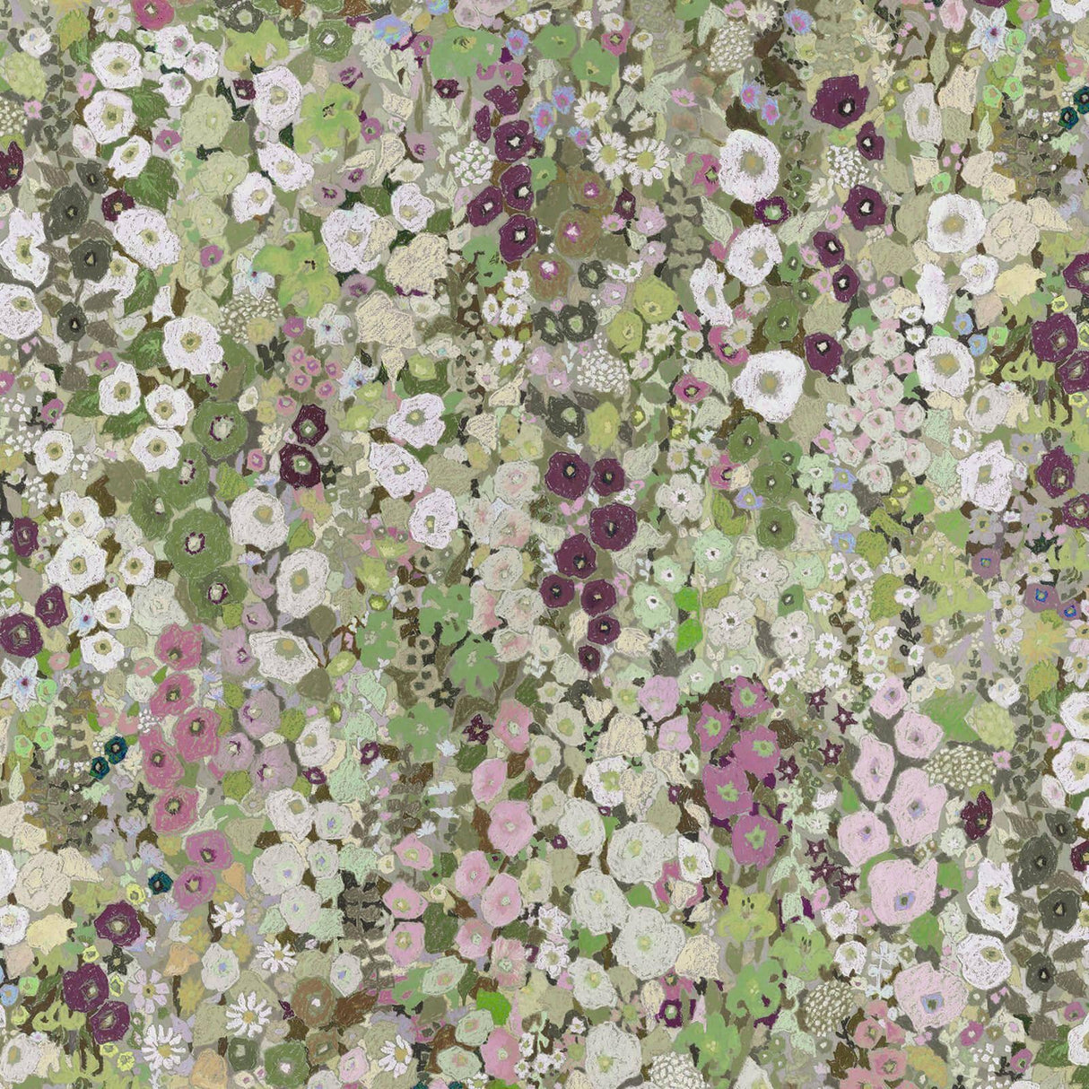 House of Hackney HOLLYHOCKS Wallpaper - Meadow (9'10" - full height)