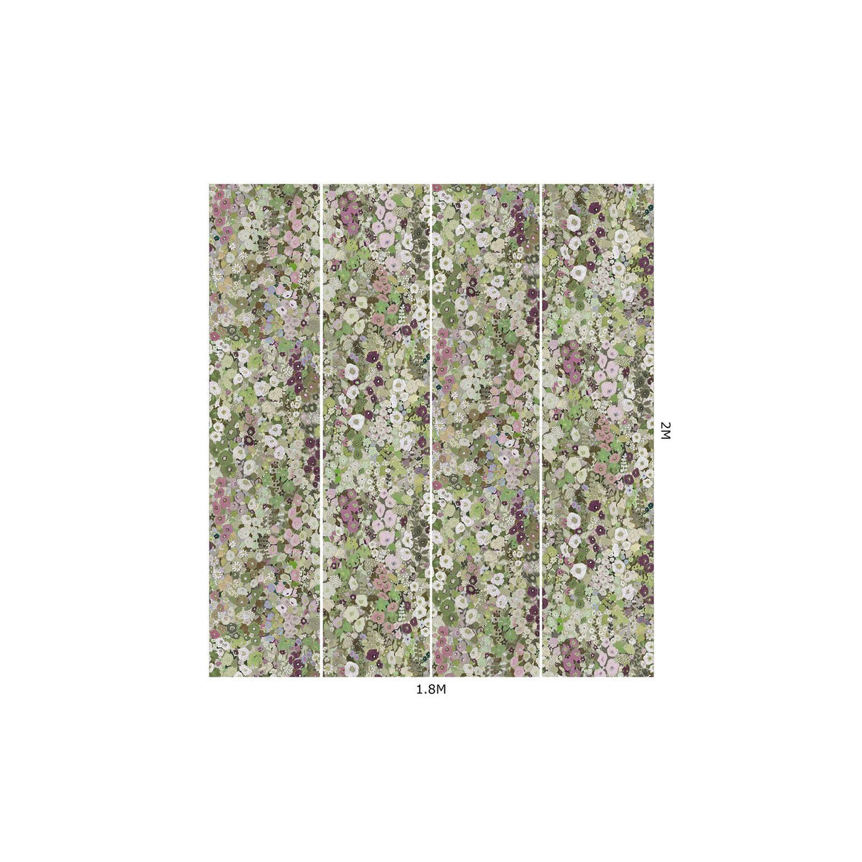 House of Hackney HOLLYHOCKS Wallpaper - Meadow (9'10" - full height)