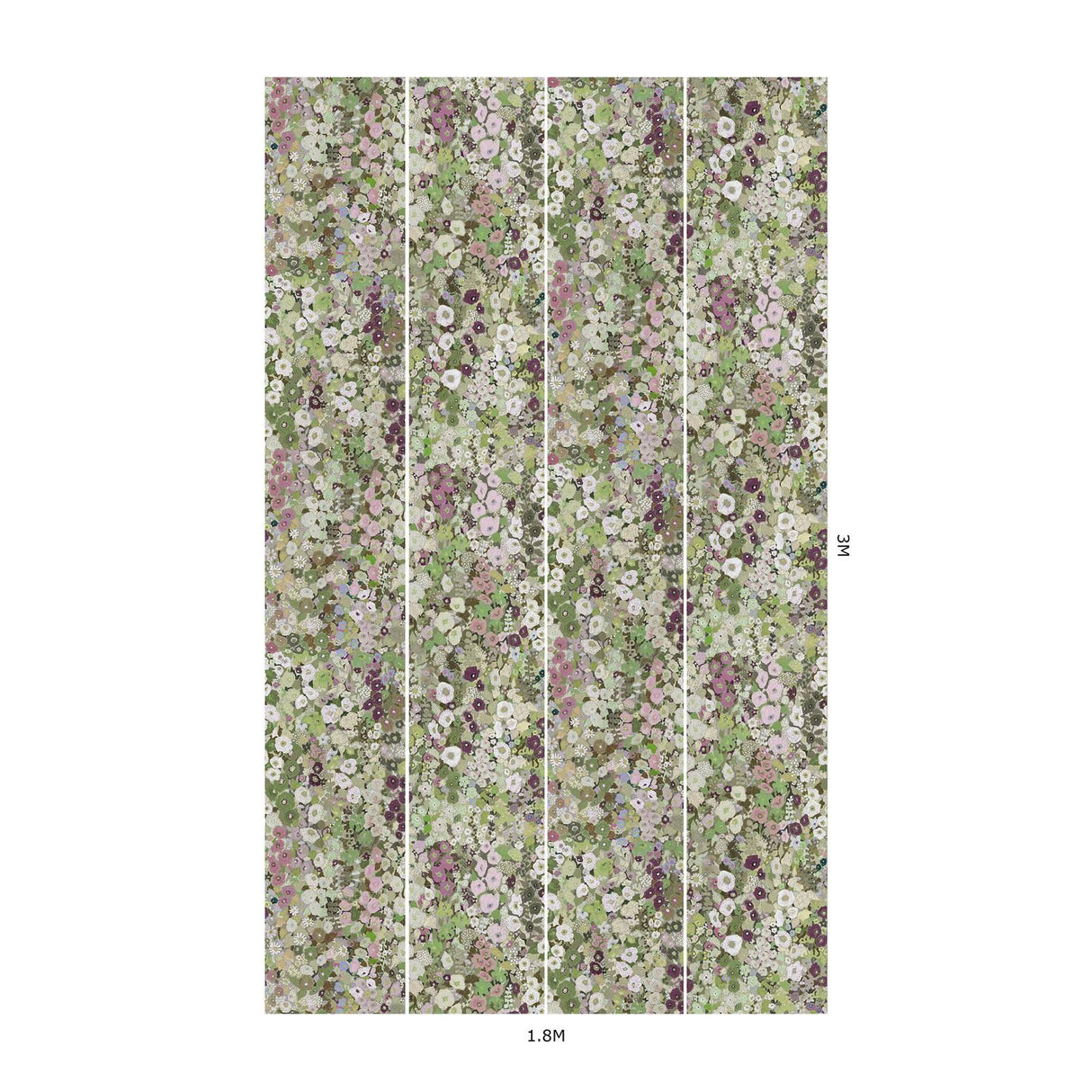House of Hackney HOLLYHOCKS Wallpaper - Meadow (9'10" - full height)