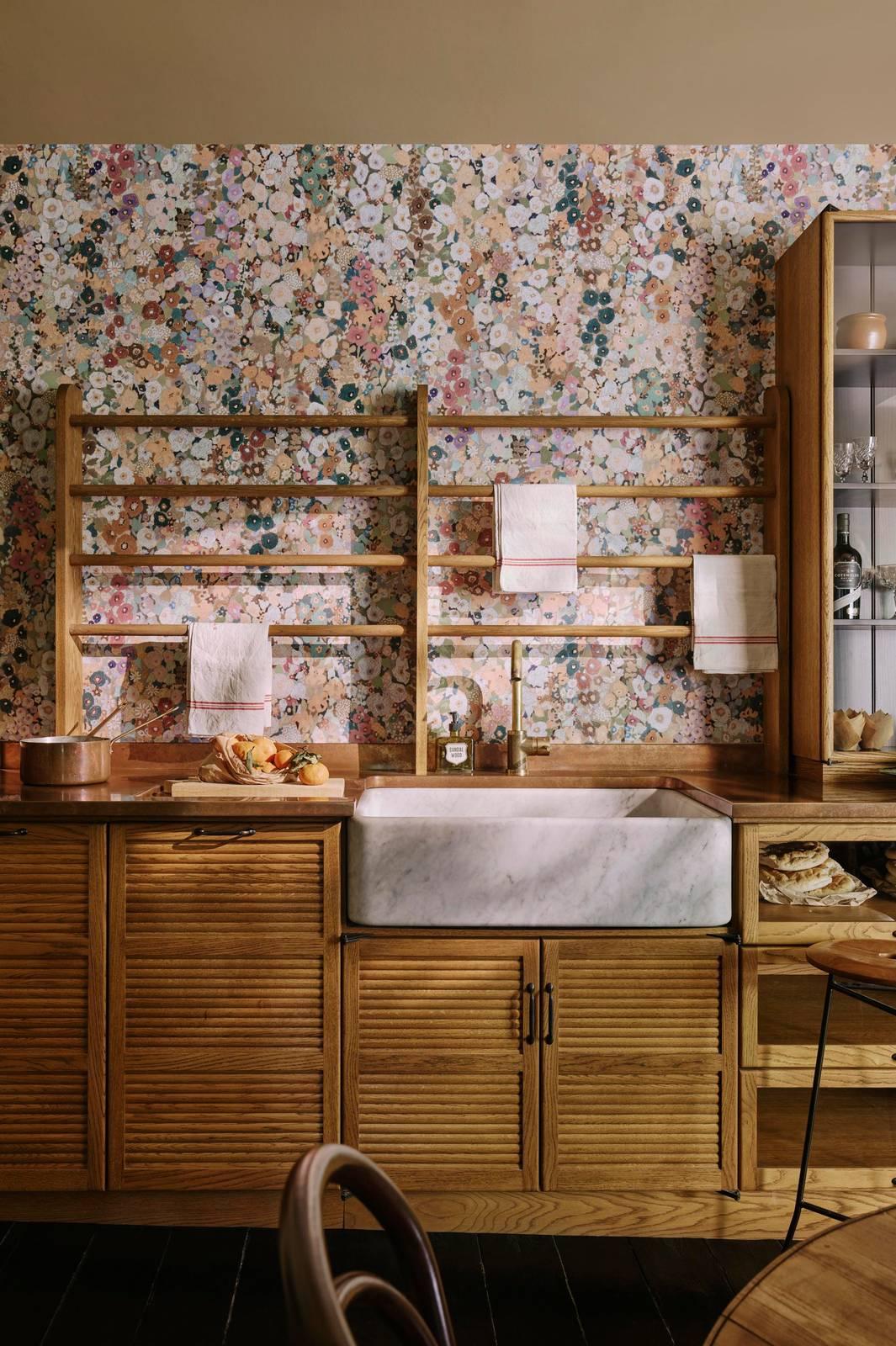 House of Hackney HOLLYHOCKS Wallpaper - Prairie (9'10" - full height)