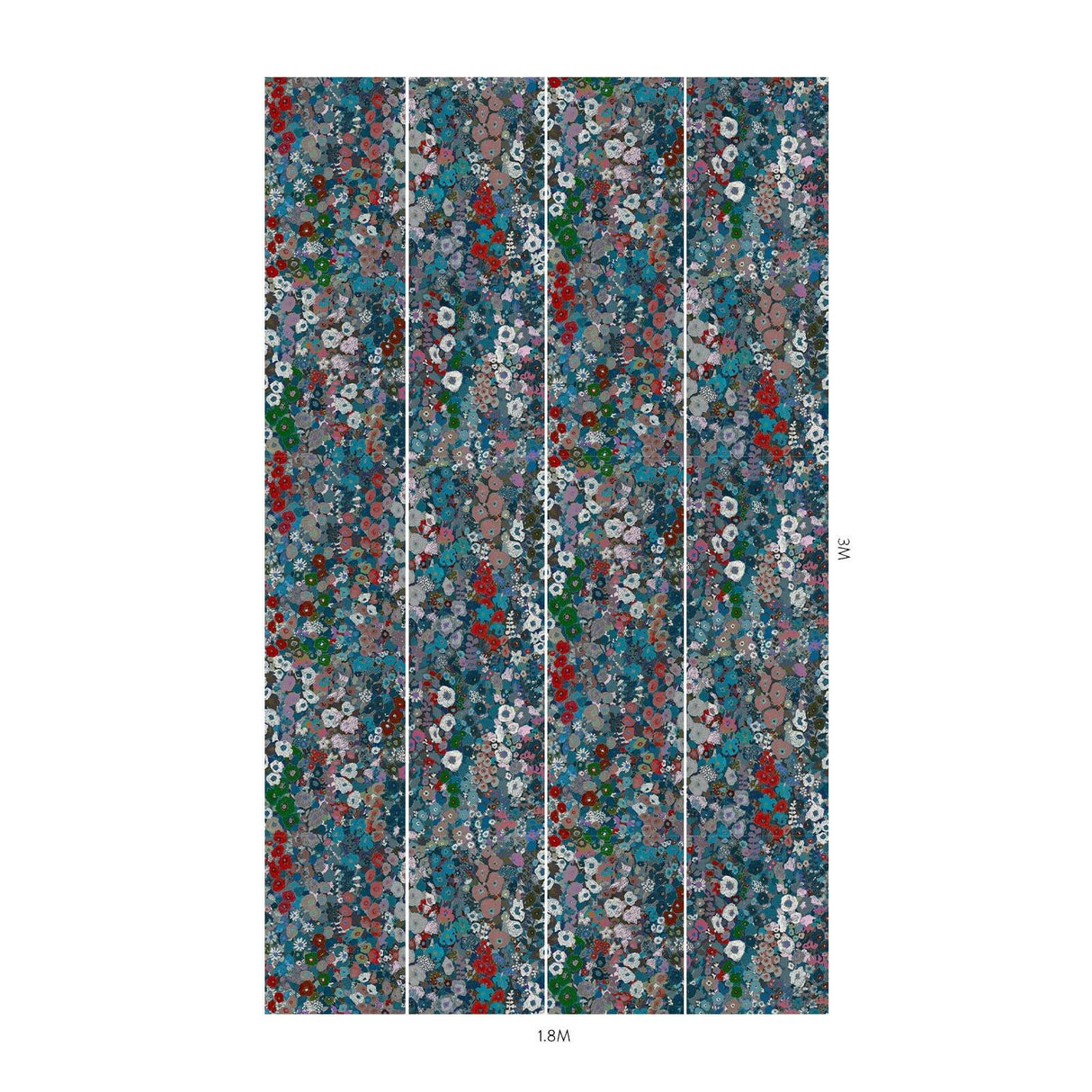 House of Hackney HOLLYHOCKS Wallpaper - Winter (9'10" - full height)