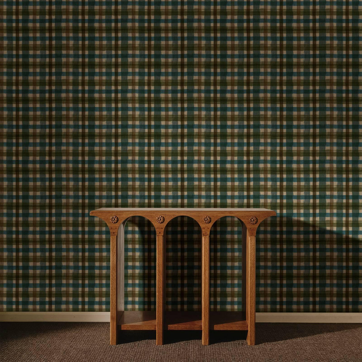 House of Hackney LONDON FIELDS CHECK Wallpaper - Cerulean (9'10" - full height)