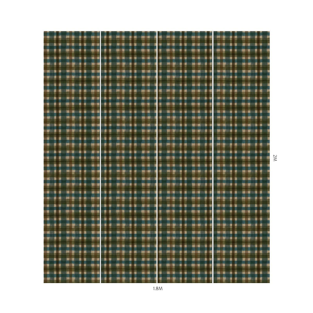 House of Hackney LONDON FIELDS CHECK Wallpaper - Cerulean (9'10" - full height)