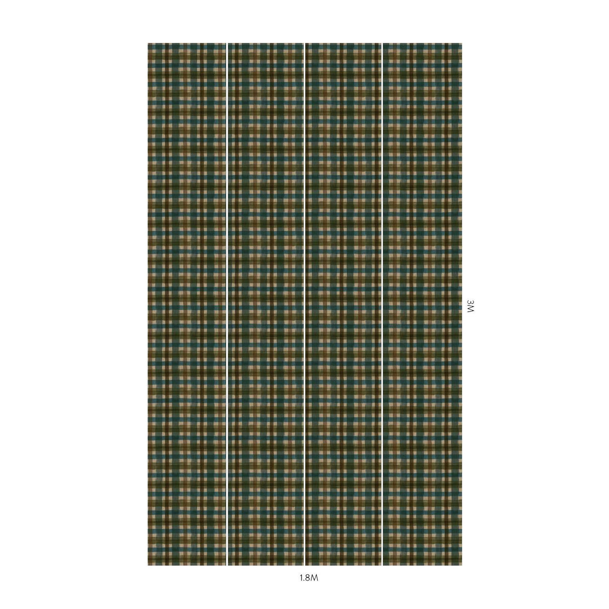 House of Hackney LONDON FIELDS CHECK Wallpaper - Cerulean (9'10" - full height)