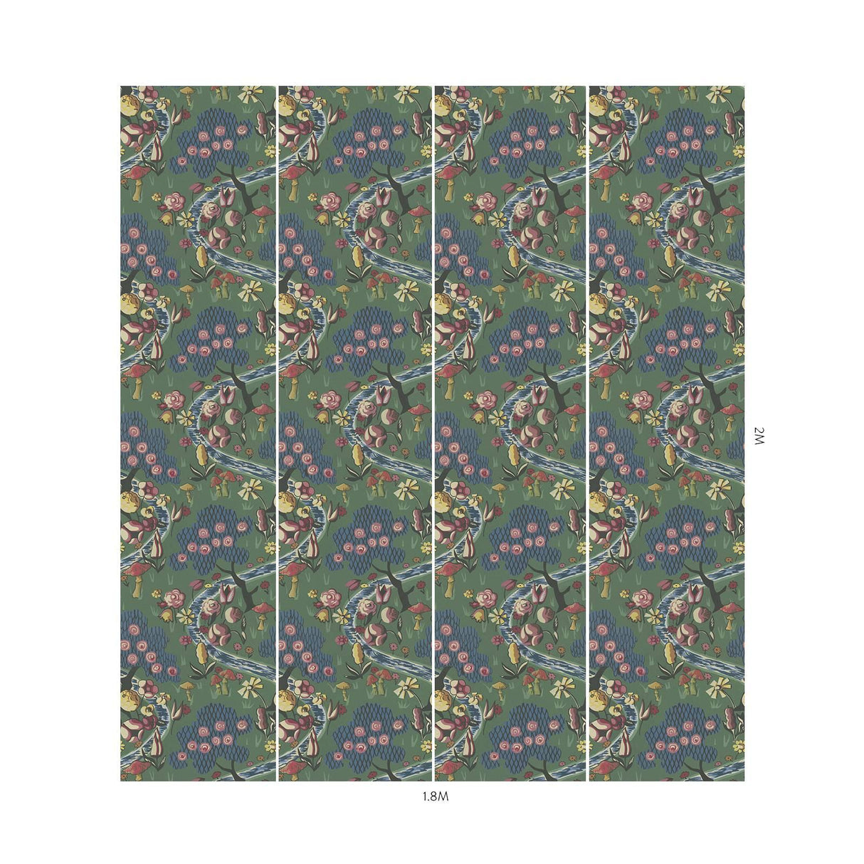 House of Hackney LONDON FIELDS Wallpaper - Nephrite (9'10" - full height)