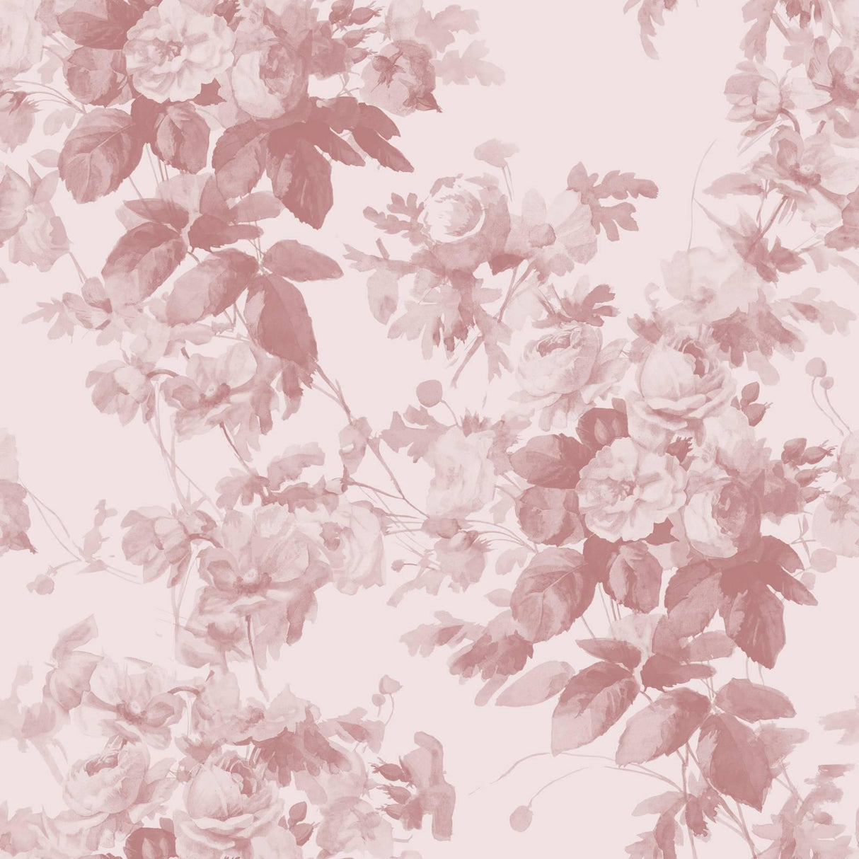 House of Hackney LONDON ROSE Traditional Wallpaper - Blush (32 feet and 9 inches - full roll)