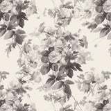 House of Hackney LONDON ROSE Traditional Wallpaper - Smoke Grey (32 feet and 9 inches - full roll)