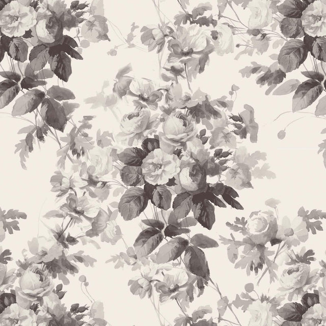 House of Hackney LONDON ROSE Traditional Wallpaper - Smoke Grey (32 feet and 9 inches - full roll)
