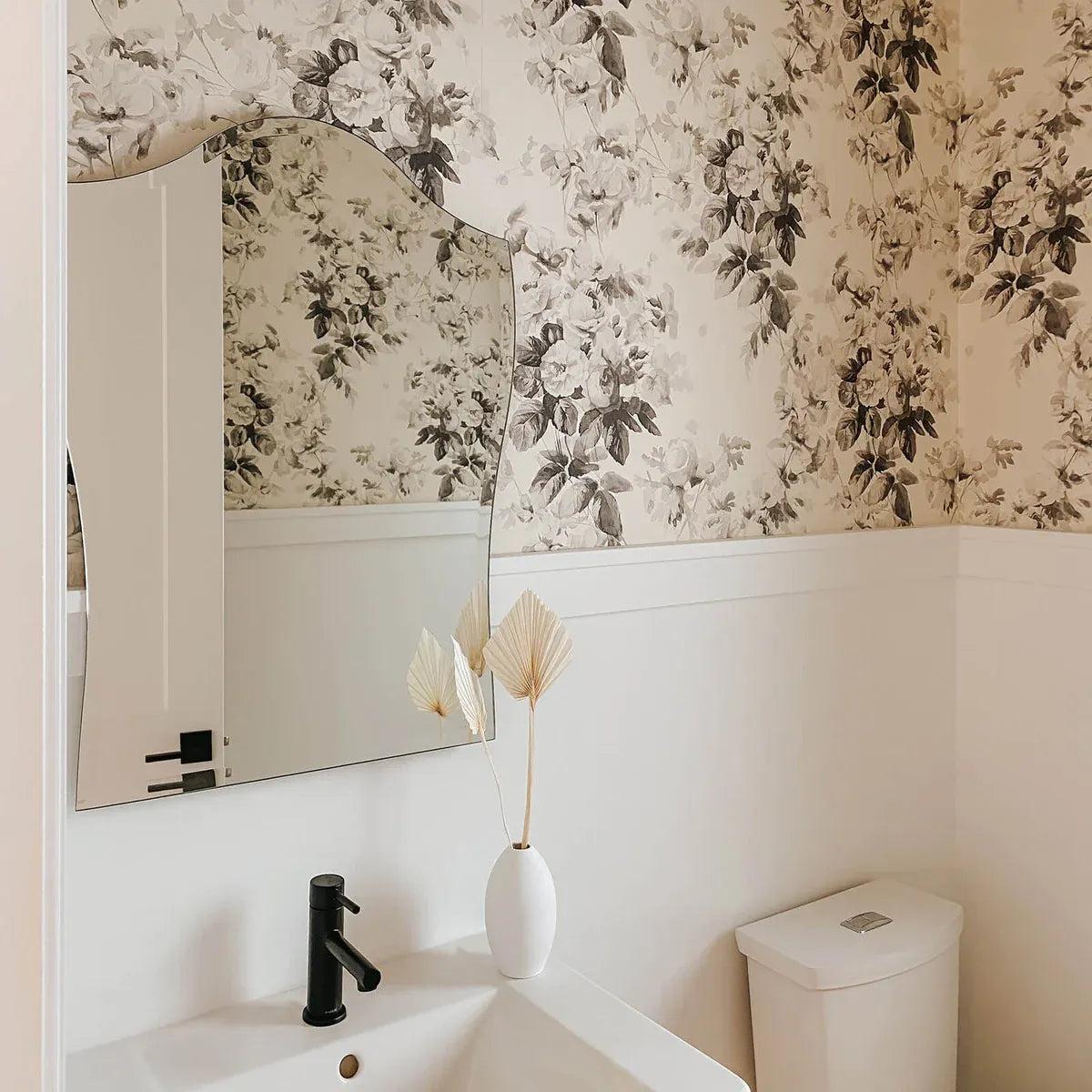 House of Hackney LONDON ROSE Traditional Wallpaper - Smoke Grey (32 feet and 9 inches - full roll)