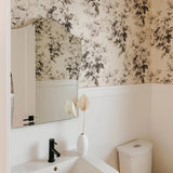 House of Hackney LONDON ROSE Traditional Wallpaper - Smoke Grey (32 feet and 9 inches - full roll)