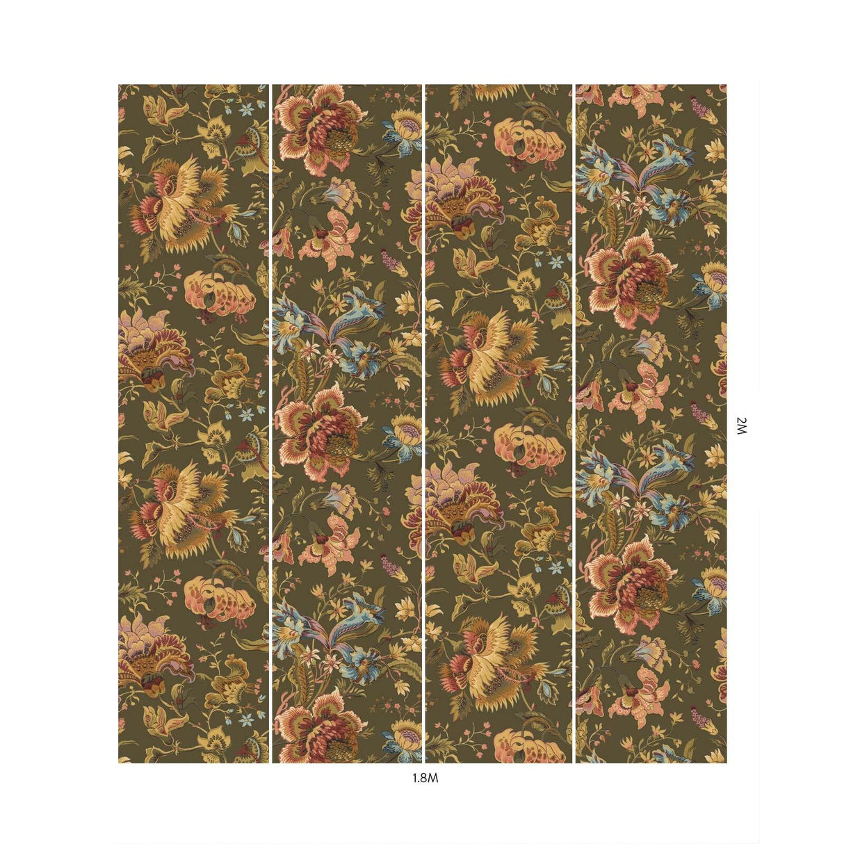 House of Hackney MAJORELLE Wallpaper - Moss Green (9'10" - full height)
