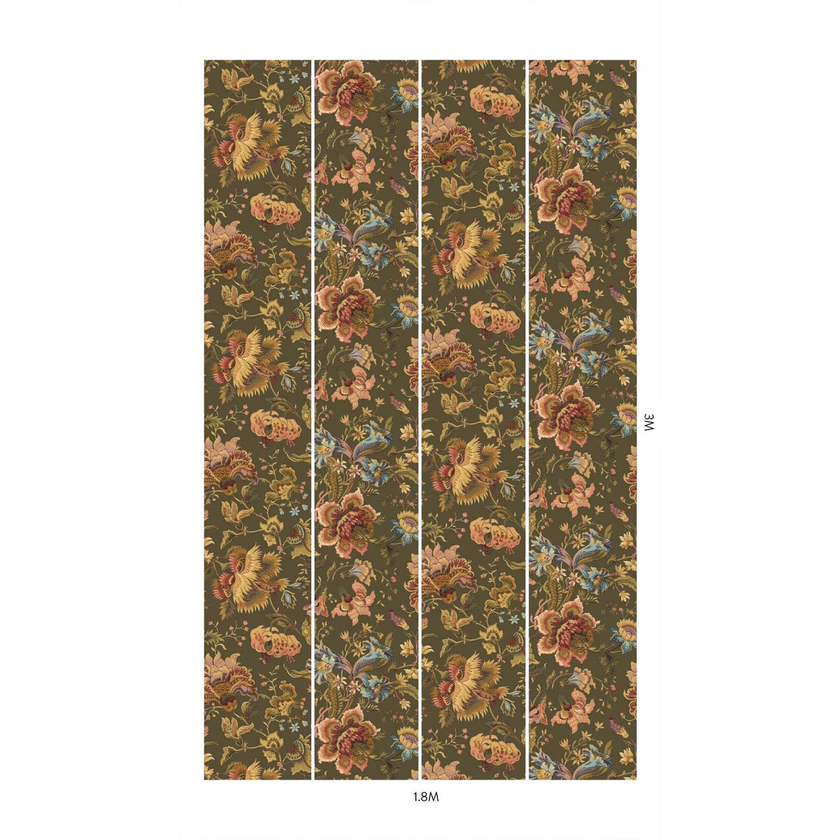 House of Hackney MAJORELLE Wallpaper - Moss Green (9'10" - full height)