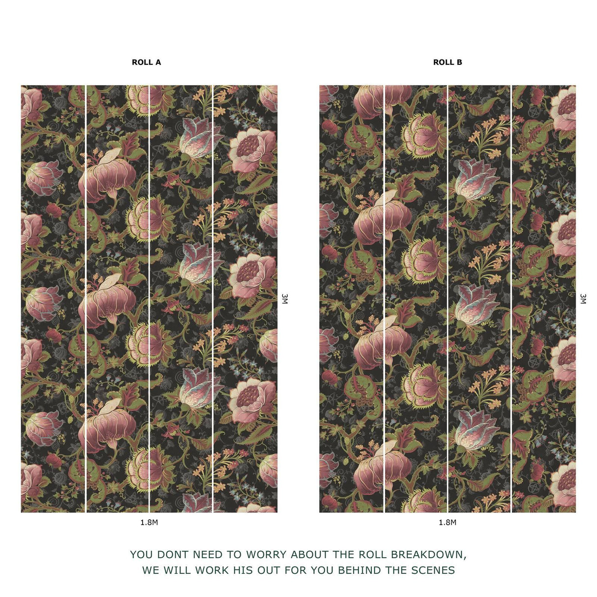 House of Hackney MELIORA Wallpaper - Noir (9'10" - full height)