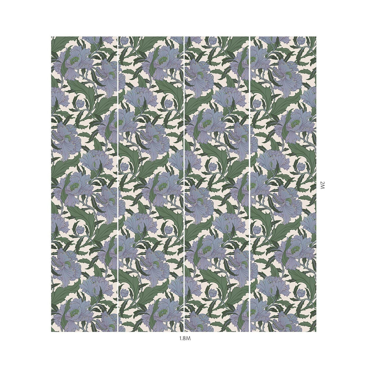 House of Hackney MINERVA Wallpaper - Periwinkle (9'10" - full height)
