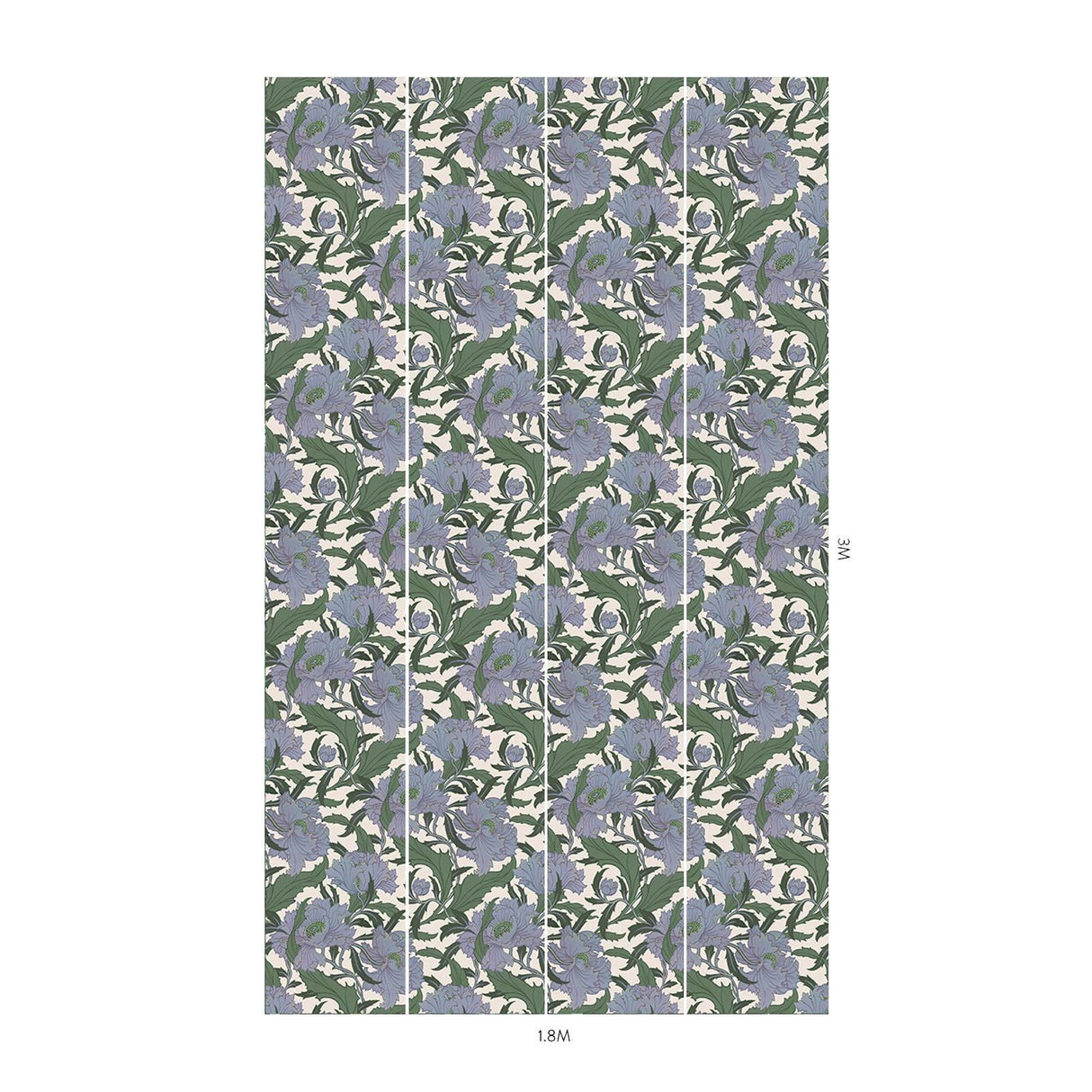 House of Hackney MINERVA Wallpaper - Periwinkle (9'10" - full height)
