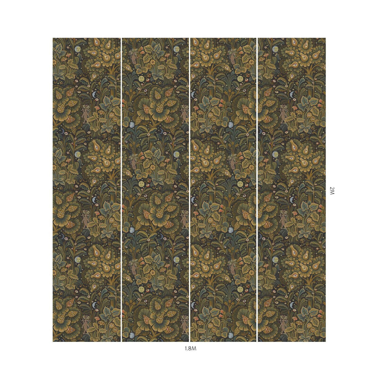 House of Hackney MOON GARDEN Wallpaper - Midnight (9'10" - full height)