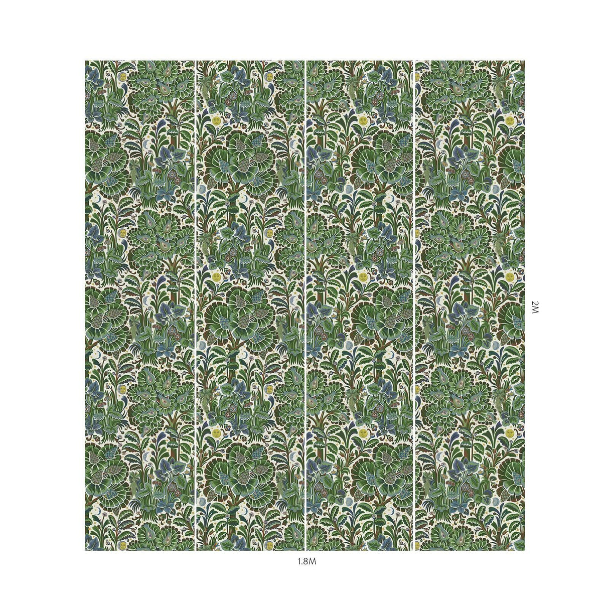 House of Hackney MOON GARDEN Wallpaper - Verde (9'10" - full height)
