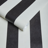 House of Hackney MONO STRIPE Wallpaper - Off Black/Oyster (9'10" - full height)
