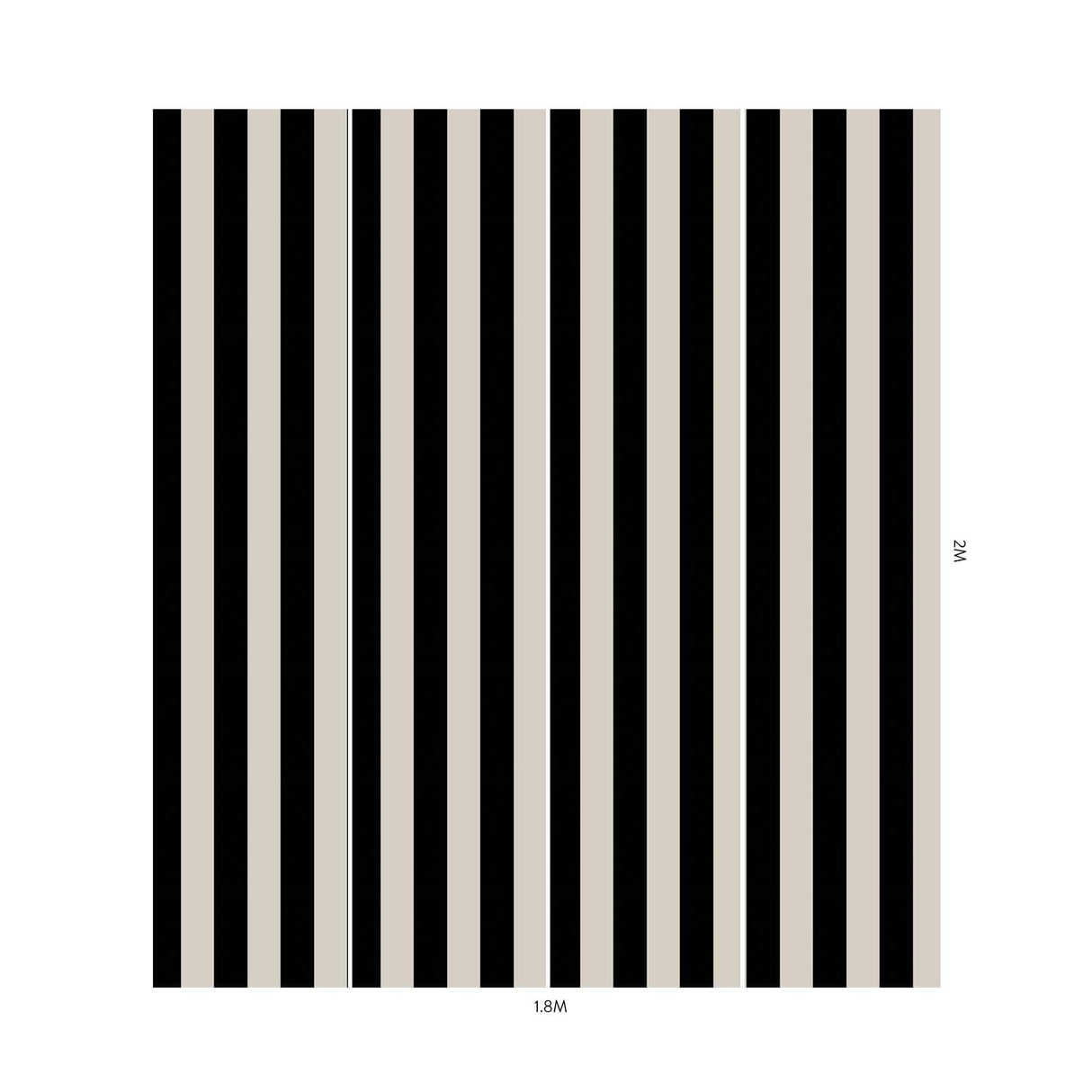 House of Hackney MONO STRIPE Wallpaper - Off Black/Oyster (9'10" - full height)